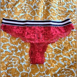 Victoria's Secret Red Lace Thong